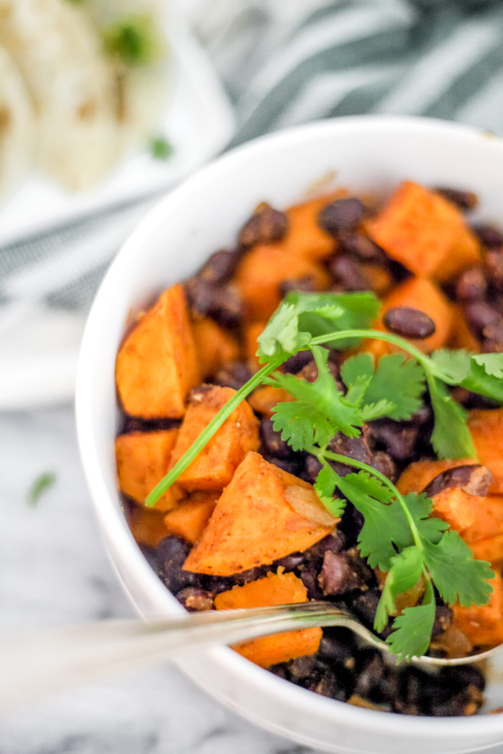 black beans and sweet potatoes